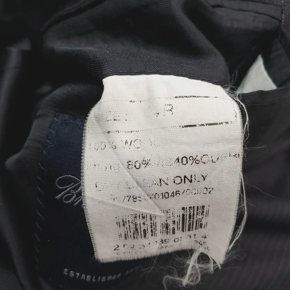 Brooks Brothers Suit Mens 44R 38x30 Gray Pinstripe Wool 2 Piece Classic Fit